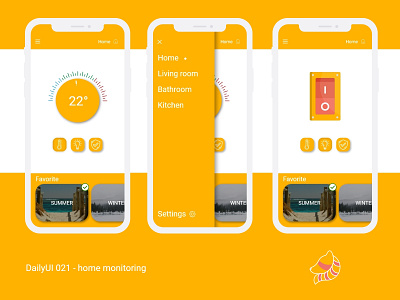 DailyUI 021 - Home monitoring adobexd app challenge dailyui design home monitoring interfaces ui uidesign