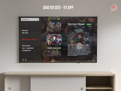 DailyUI 025 - TV app adobexd anime app challenge dailyui design graphics interfaces tv app ui uidesign