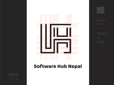 LOGO Design | software Hub Nepal brand letter lettering linework logo design shapes squarespace