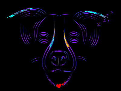 Line Art Dog design illustration vector