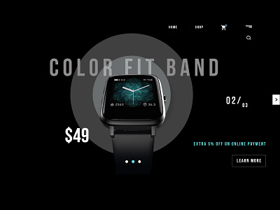 Dark theme UI colorfit band colors dark mode dark theme frontend design heroes ui samrtwatch uiux