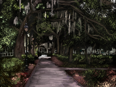 Savannah, GA - Forsyth Park landscape savannah