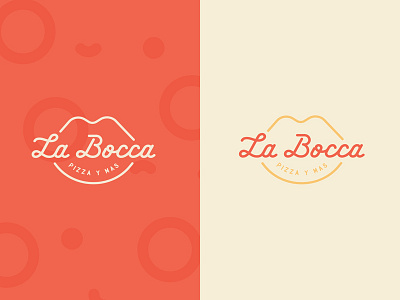 La Bocca Restaurant badge brand fashion identity logo seal type typography