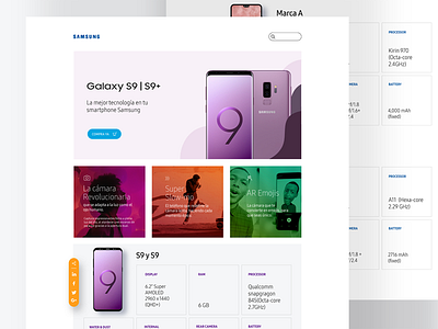 Landing Page — Compare Mobile Phone designweb interface mobile samsung ui web