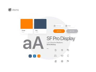 Atoms Design atomic design buttons orange typeface ui design web design