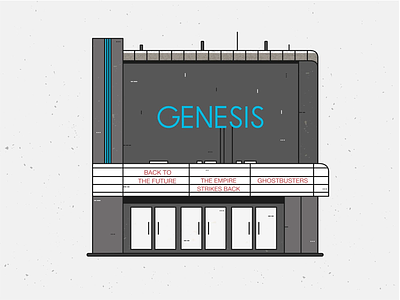 The Genesis Cinema building cinema illustration illustrator vector vector art