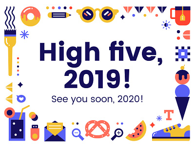 High five, 2019! design illustration vector