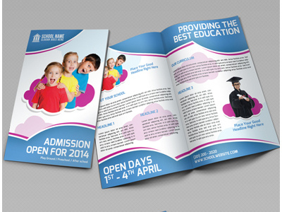 School Promotion Bi Fold Brochure Vol 1 ad bi fold bi fold bi fold brochure bifold education brochure graphic river school school branding school promotion school promotion brochure template