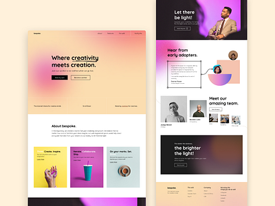 bespoke's Landing Page UI
