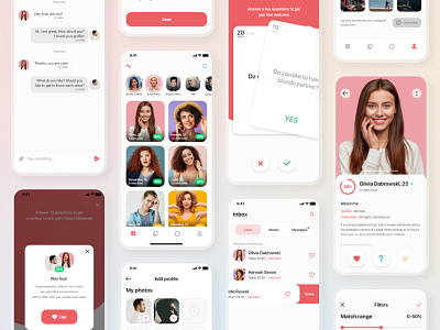 Dating App app app design branding dating design graphic design icon illustration inspiration logo love media mobile social ui ux uxui visual web website