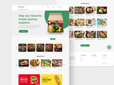 IchefNow Food Delivery landing page design app branding delivery design food graphic design ingredient ui ux vector web website