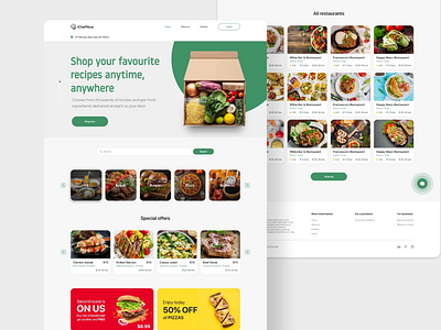 IchefNow Food Delivery landing page design