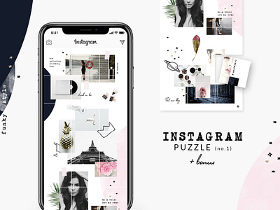 Instagram PUZZLE template - Funky style by CreativeFolks on Dribbble