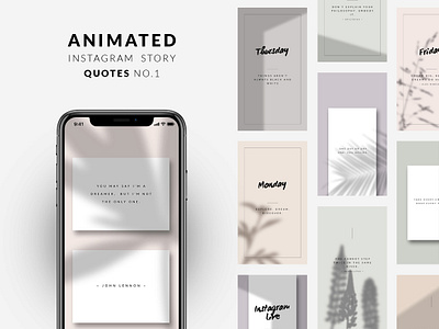 Animated Instagram Story Quotes No.1 animated gif animated instagram animated quotes animated stories animated templates branding branding design clean fashion instagram quotes instagram stories instagram stories pack lifestyle minimal motion pastel quotes social media kit social media pack style