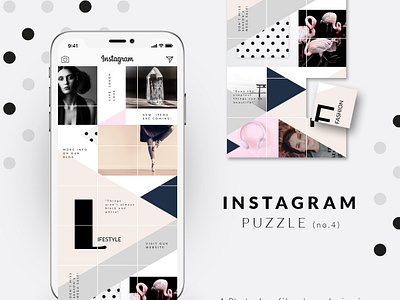Instagram Puzzle template - Geometric