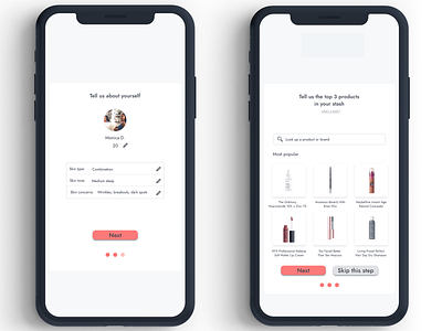 Beauty Tech App Onboarding app branding design product design ui ux