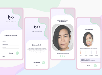 Skincare App Concept app design onboarding ui product design sketch ui ux wireframes