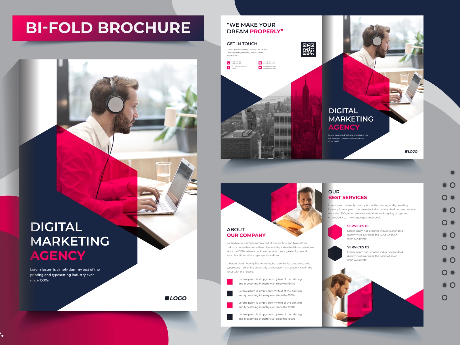 Bi Fold 4 Pages Corporate Business Brochure Template Design By Asadul