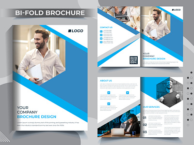 Modern Business Bi-Fold Brochure Template Design
