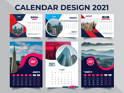 2021 Calendar Template Design Bundle