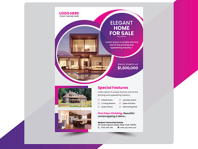 Real estate flyer, Home sale flyer