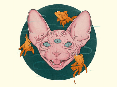 Three Eyed Sphynx & Goldfish