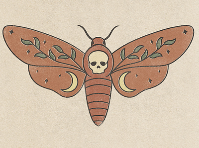 Death Head Moth design illustration photoshop texture truegrit vintage