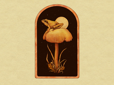 Frog & Mushroom design illustration texture