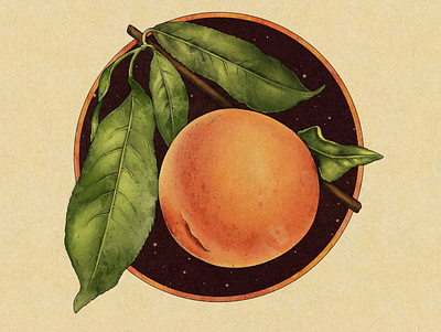 Peachy design illustration photoshop procreate retro texture truegrit vintage