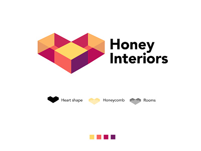 Honey interiors logo art branding design illustration logo logo design minimal vector