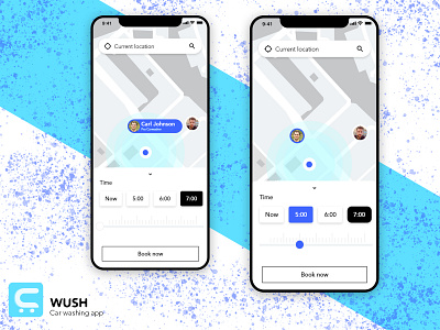 Car washing Mobile application animation app art branding design logo ui ux