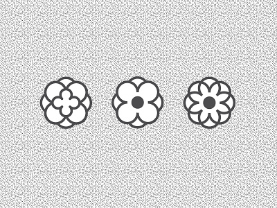 Blooms bw circles graphic icon marks thicklines