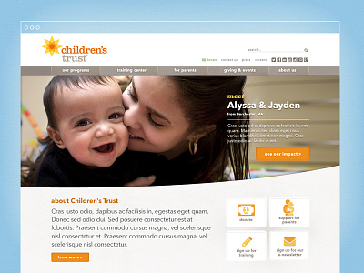 CTF: the desktop layout avenir family homepage website