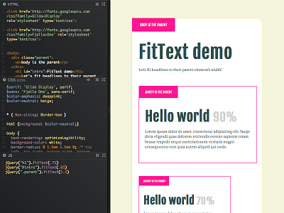 FitText demo css frontend html js typography