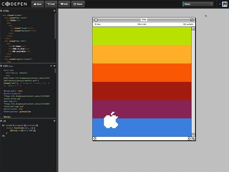Apple II + flexbox css flexbox front end html retro ui vintage