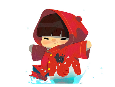 Baby Us: Puddle Boy boy character design illustration nolen lee puddle rain splash