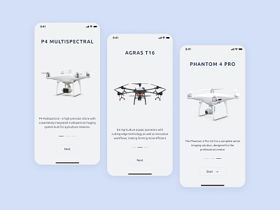 DJI app brand design minimal mobile onboarding ui ux