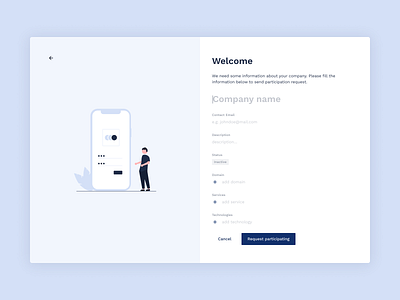 Registration form app authentication design illustration minimal registration responsive typography ui ux vector web