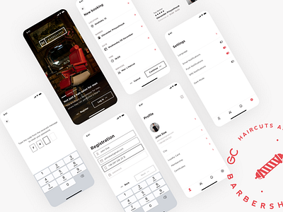 Barbershop brand concept minimal mobile new ui uidesign ux uxdesign