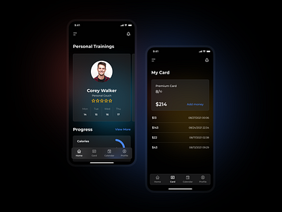 Personal Training App design minimal personal couch ui