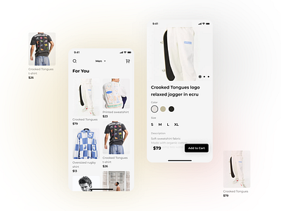Cloths App concept gradient minimal ui