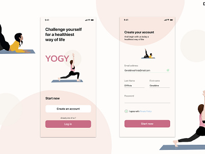 Daily UI :: 001 app daily ui dailyui design illustration procreate ui uidesign yoga