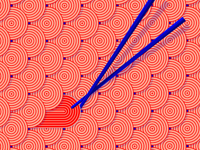 Homemade ramen noodle pattern chopsticks circles contrast electric blue graphic illustration illustrator japan noodles pattern pattern design ramen satisfying soup visual art wallpaper wave