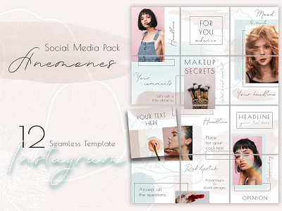 Free Puzzle Template Instagram banner blog blogger design download free instagram kit blogger patterns puzzle seamless social media template