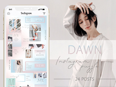 DAWN - Instagram Puzzle banner blog design instagram instagram puzzle online marketing photoshop puzzle sale social media templates