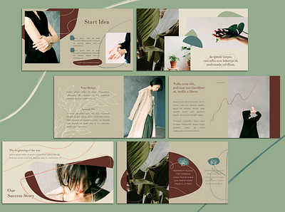 Melissa Powerpoint Template banner botanical design fashion marketing monstera pitch powerpoint pptx presentation style template