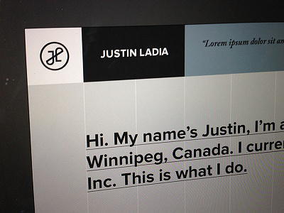 JustinLadia.com branding graphic design self promotion site typography web design website