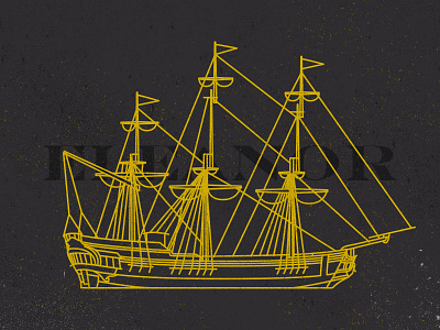 Eleanor boston flat graphic design illustration line sea ship vector