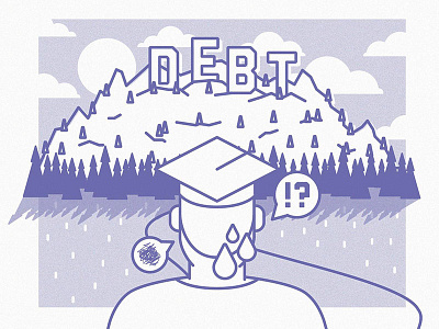 Debt Mountain cartoon flat graphic illustration line the manitoban vector