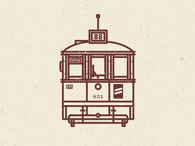 Winnipeg Streetcar flat icon illustration line streetcar winnipeg
